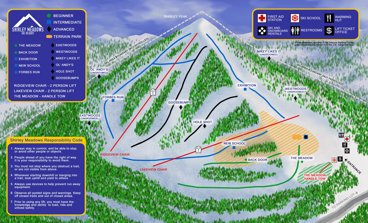Alta Sierra ski resort, CA trail map