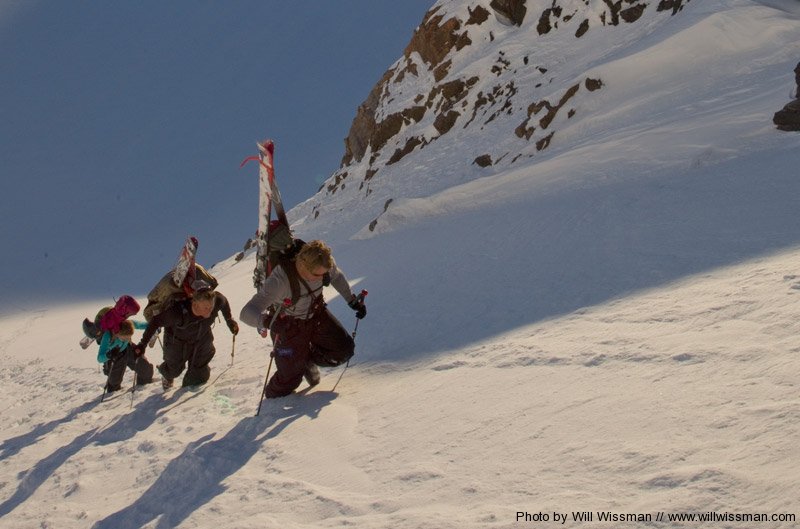 Ice Axe Expeditions crew skiing in Svalsbard, Norway. photo: Will Wissman