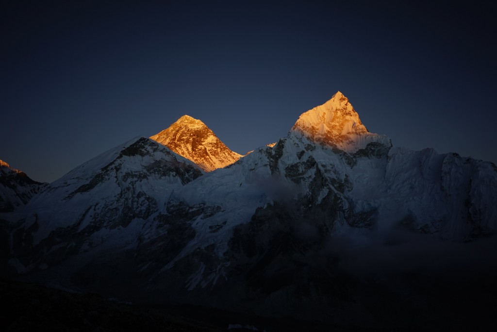Everest and Nuptse at Dusk. Photo: Zeb Blais