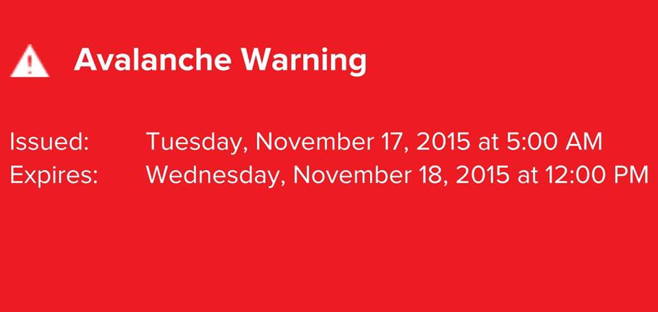 CAIC's Avalanche Warning today and tomorrow.