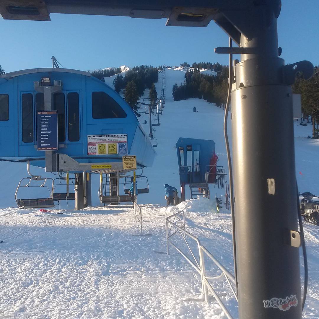 The Pine Marten Lift before opening this morning. Got a spot on the first chair up!
