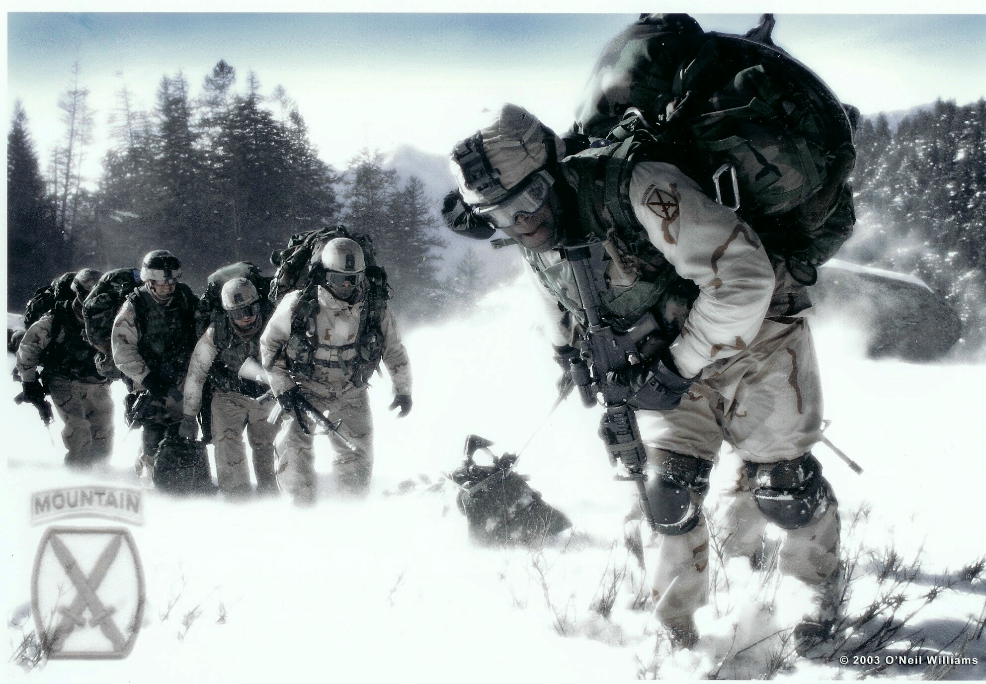Modern 10th Mountain Division troops.