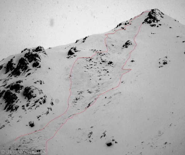 Photo of the avalanche on Skyscraper off Hatcher Pass, AK yesterday. photo: jeb workman/HPAC