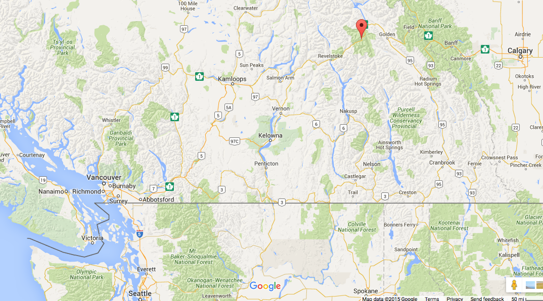 Map showing the location of the avalanche on Rogers Pass, B.C. on Sunday.