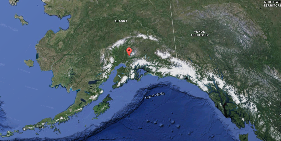 Map showing the location of Hatcher Pass, Alaska.