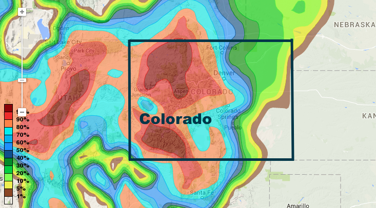     High probability of snow for Colorado on Monday/Tuesday.