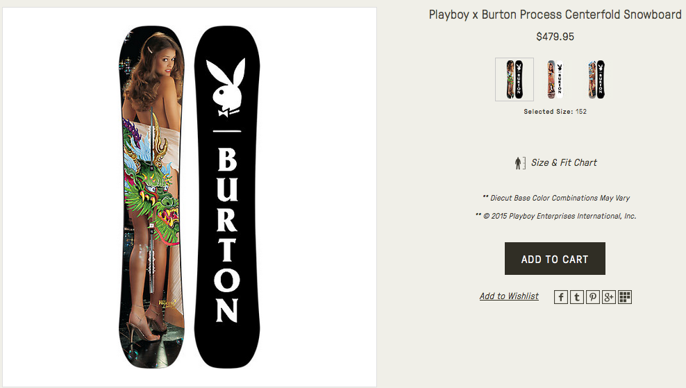 Burton x Playboy Process Centerfold Snowboard.