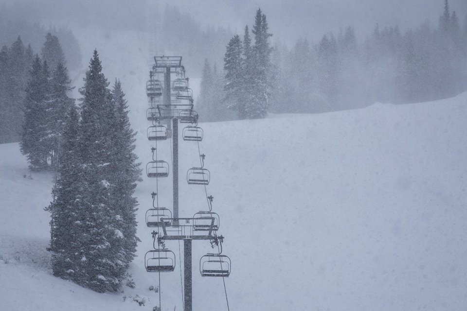6" of new snow at Copper Mt today. photo: copper