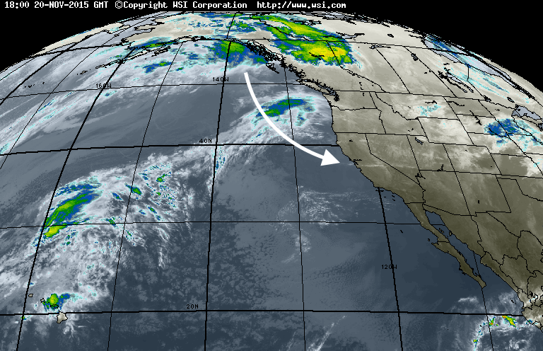 This Gulf of Alaska storm is forecast to slide down and slam into CA on Monday.