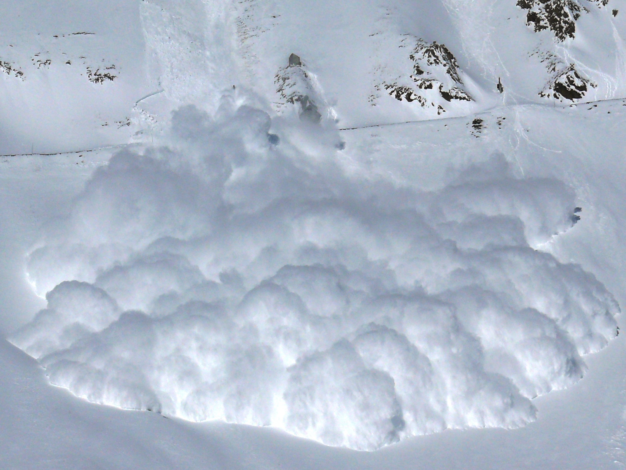 stock image of a powder avalanche.
