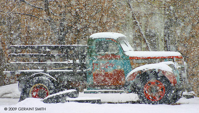 If you've never been to Taos, this is the year to go New Mexico truly is the Land of Enchantment. (photo of a truck in the snow in Taos, NM by 