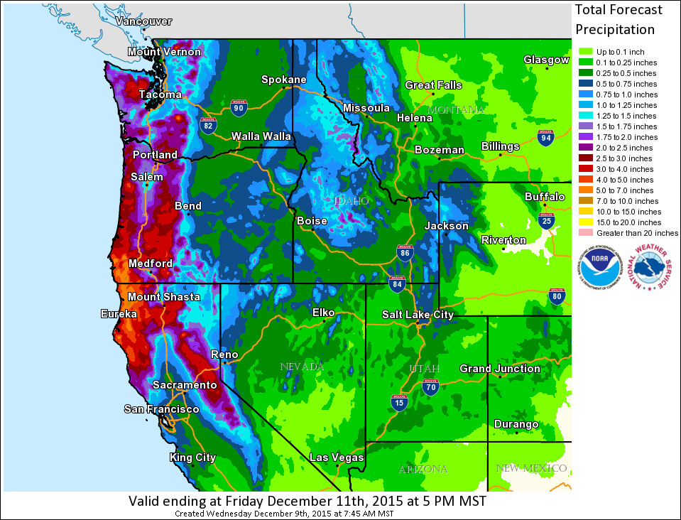 The west coast is about to get clobbered with precipitation