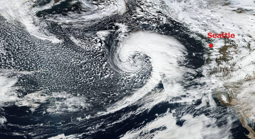 Yesterday's storm in the Pacific Northwest was big.