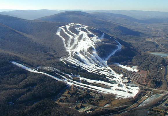 Aerial photo of Hunter Mountain, NY.