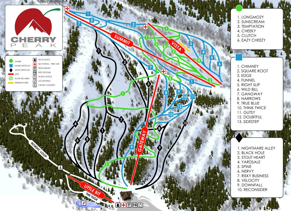 Cherry Peak trail map
