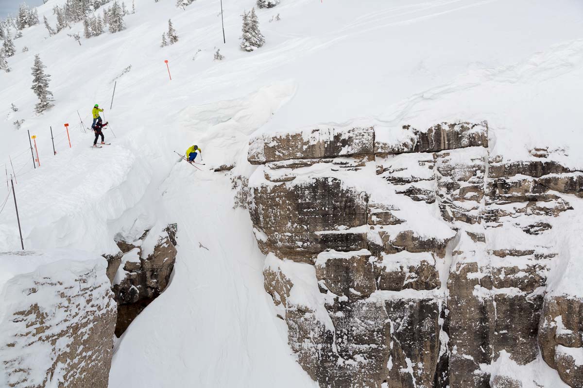 Forest Jillson in Corbet's Couloir today.  photo:  jackson hole