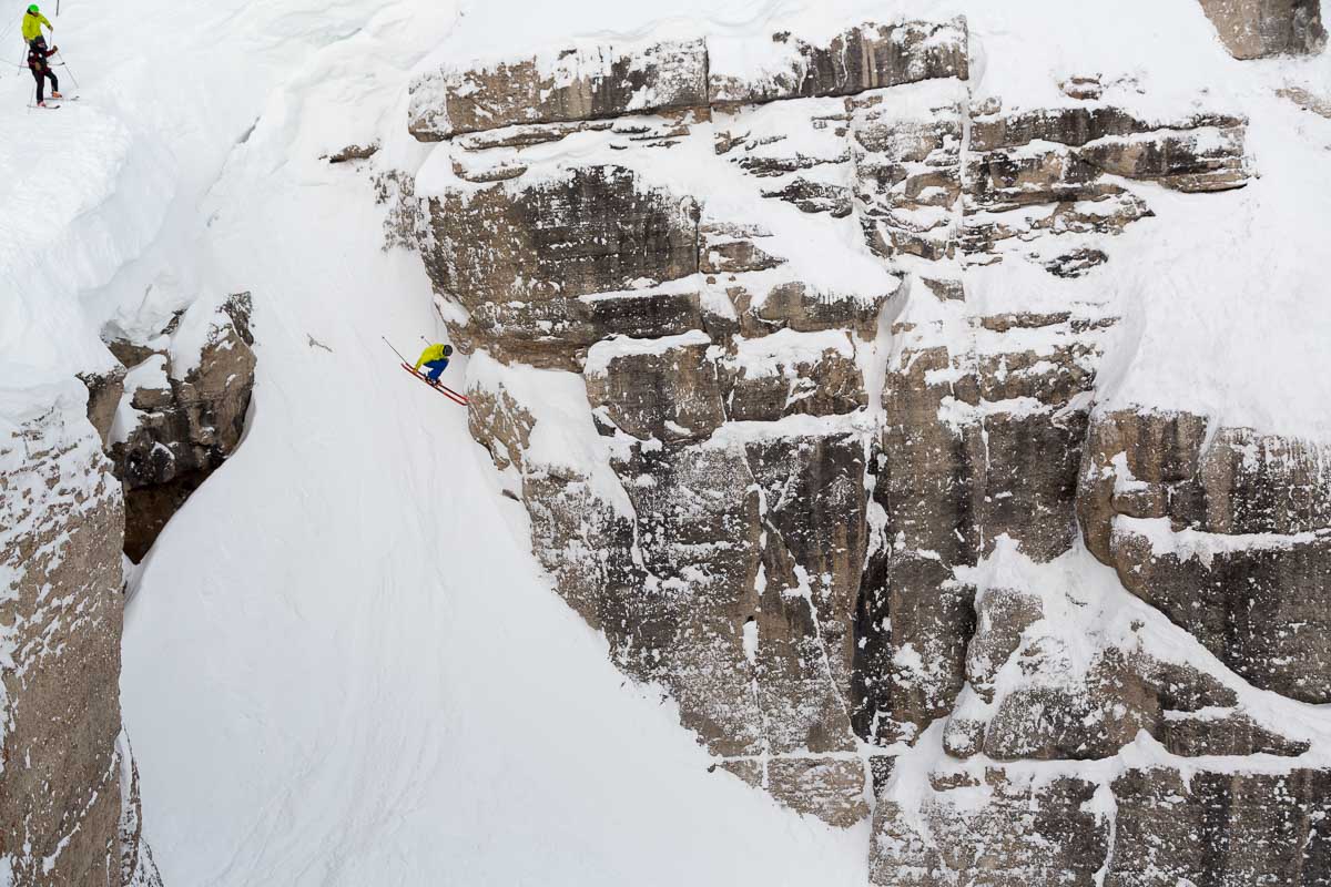 Forest Jillson in Corbet's Couloir today.  photo:  jackson hole