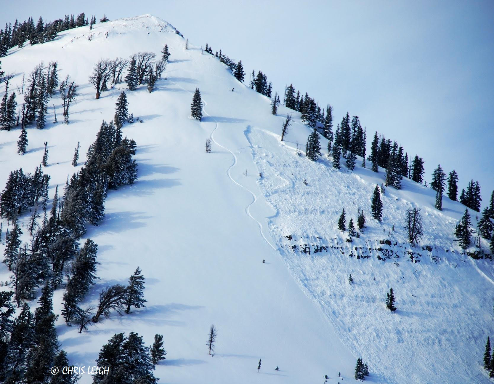 Avalanche that killed snowboarder on Pyramid Peak near Jackson Hole, WY on January 19th, 2016. 
