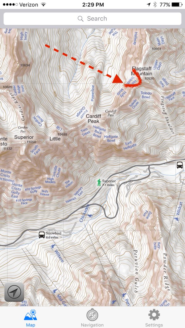 Map showing location of avalanche. image: uac