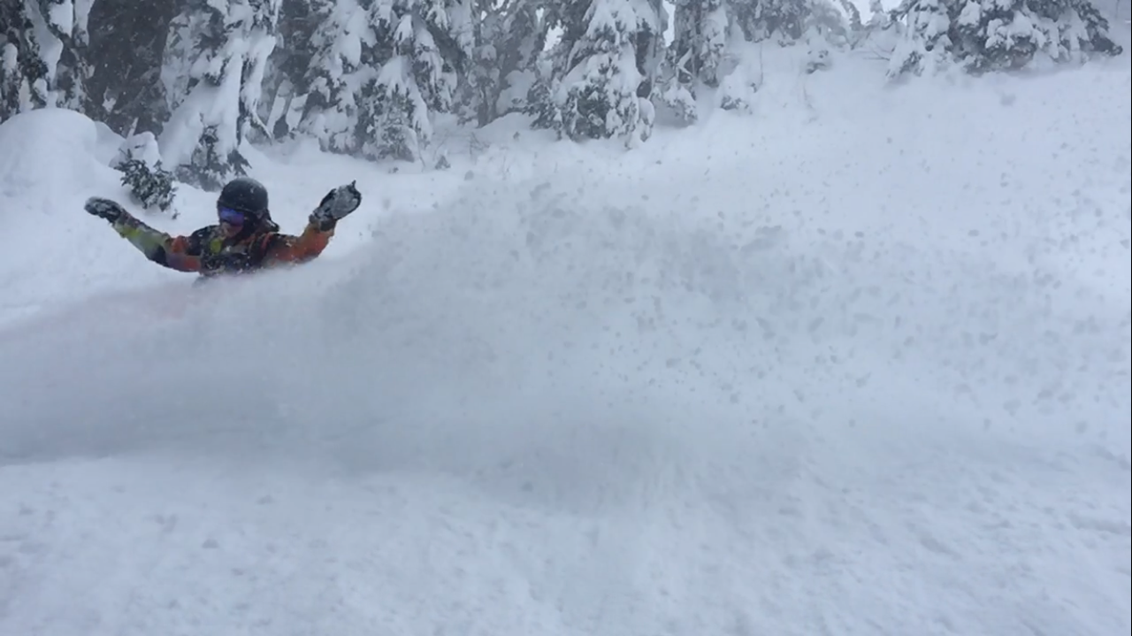 Al Griffin getting the goods on Sam’s Ridge 12/27/15. photo: snowbrains
