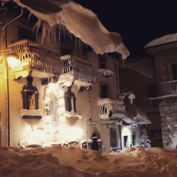 Nearby Pescocostanzo received 95 inches of snow. photo: Francesco Mammola