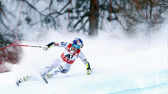 Lindsey Vonn skis toward victory #73 at Sunday’s super G in Altenmarkt-Zauchensee, Austria. (Getty/ Agence Zoom-Christophe Pallot)