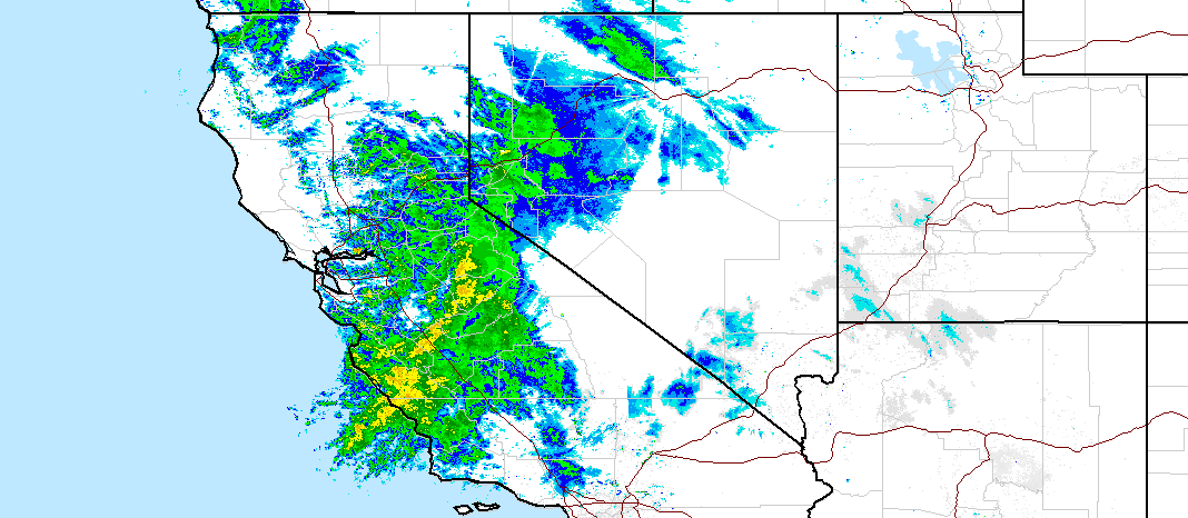 CA radar at 10:30am today showing the storm nailing the Sierra.