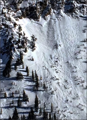 Photo of the avalanche today. photo: utah avy center