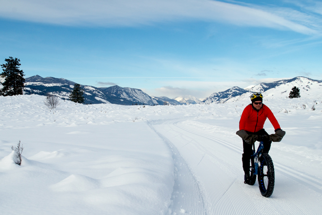 Rode fat bikes on the snow in the Methow on assignment for Wired