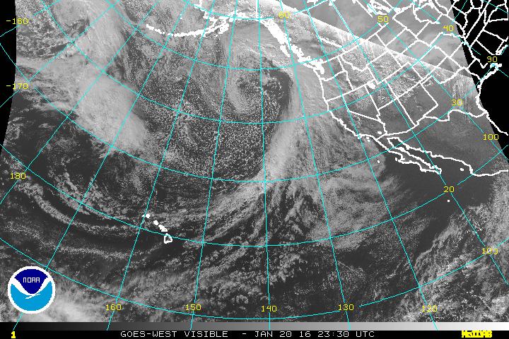 Visible satellite image showing a beauty of storm about to hit CA. photo: noaa/nasa today at 4:20pm pst