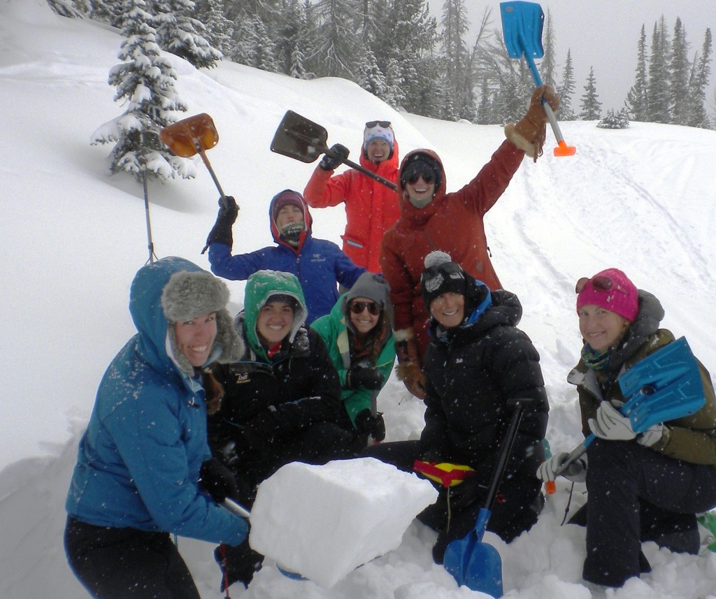 Group learning about Avalanche Safety