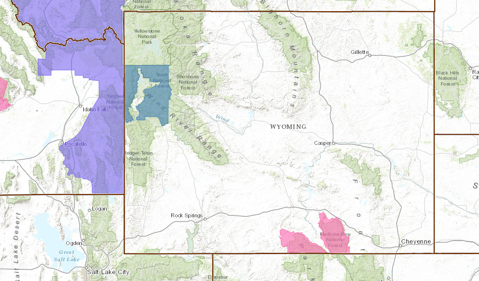 BLUE = Winter Storm Watch.  Grand Targhee & Jackson are in the blue area. image:  noaa, toda