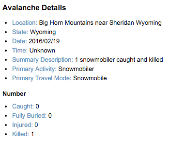 Not much is yet known about this avalanche.  image:  caic