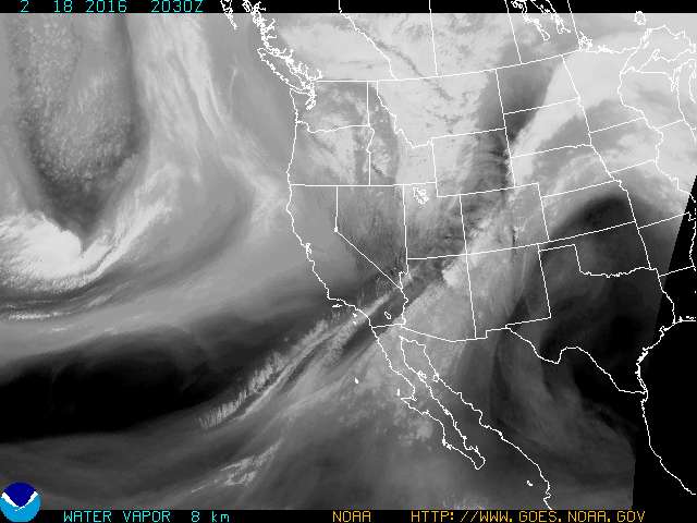 Satellite image of West Coast at 1pm PST today. 