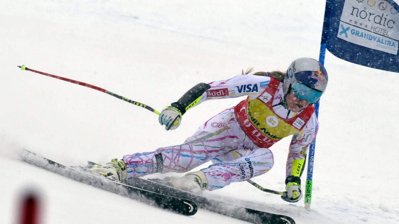 Lindsey Vonn charging today in Andorra. photo: ap