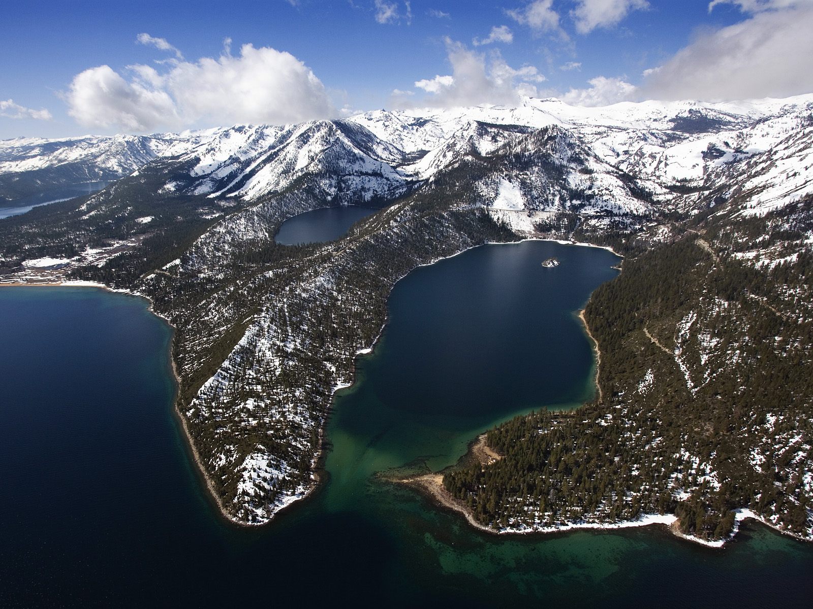 Aerial view of Lake Tahoe, CA.