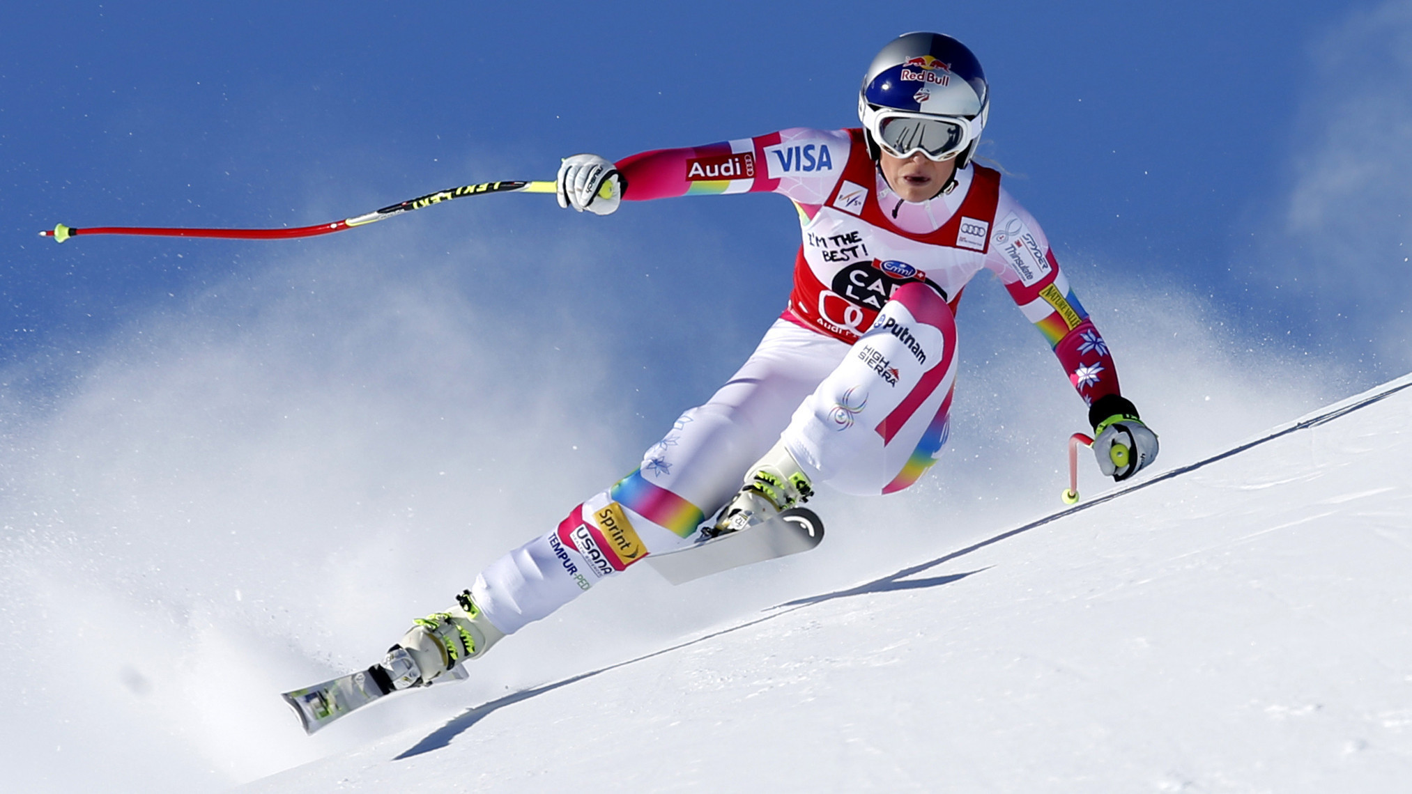 Lindsey Vonn crushing it on course in 2015.