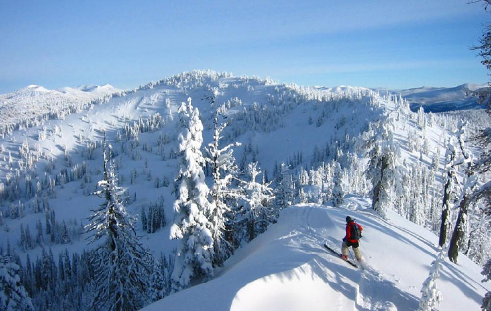 Stock image of Brundage Mountain ski area, ID. photo: brundage