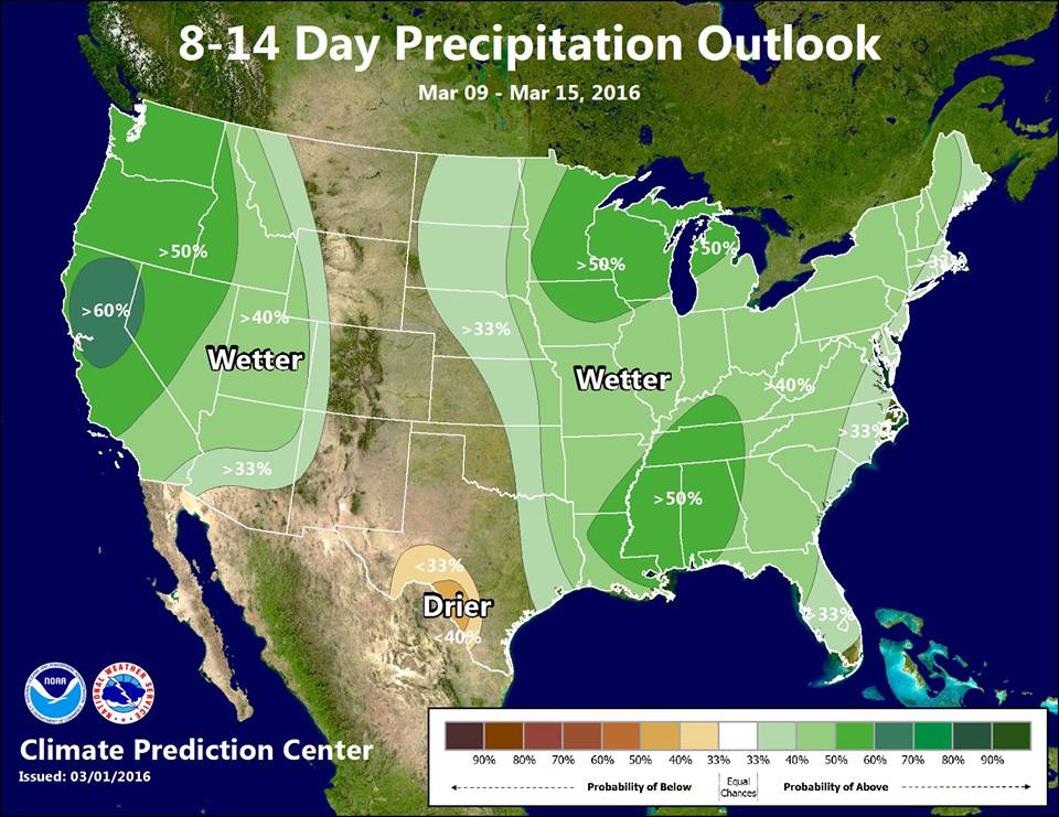 "The Climate Prediction Center forecasts above average precipitation through at least mid-March!" - NOAA Sacramento, CA yesterday