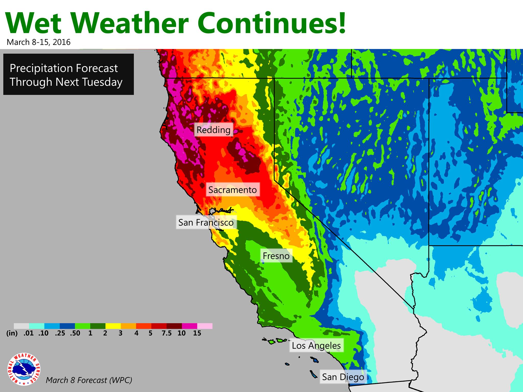 "Heavier precipitation will return Thursday across much of Northern California, with plentiful amounts expected through the weekend!" - NOAA Sacramento, CA today
