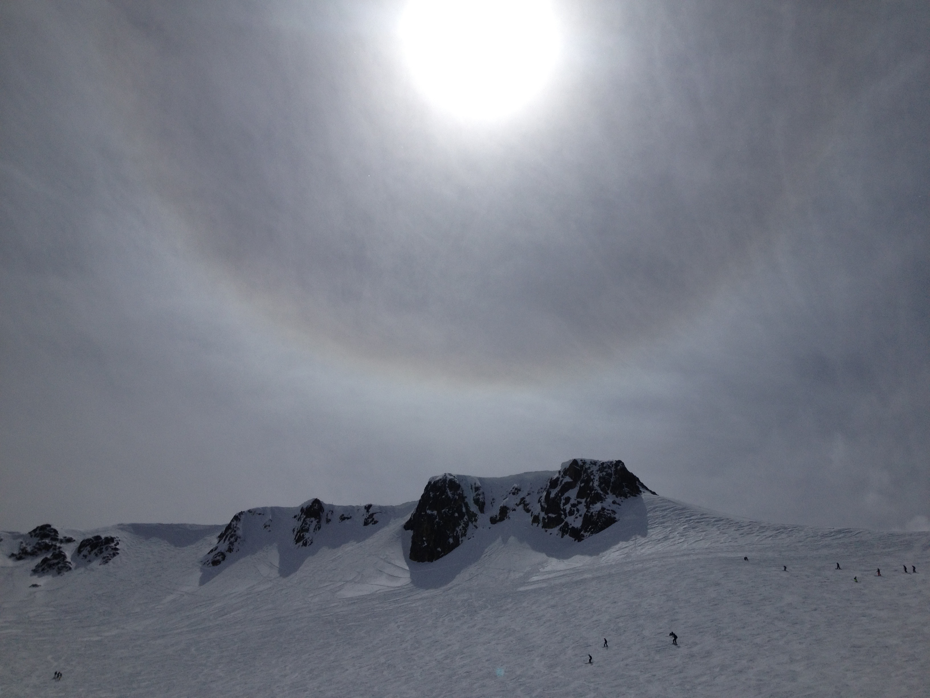 Sun Dog over The Palisades today.  photo:  snowbrains