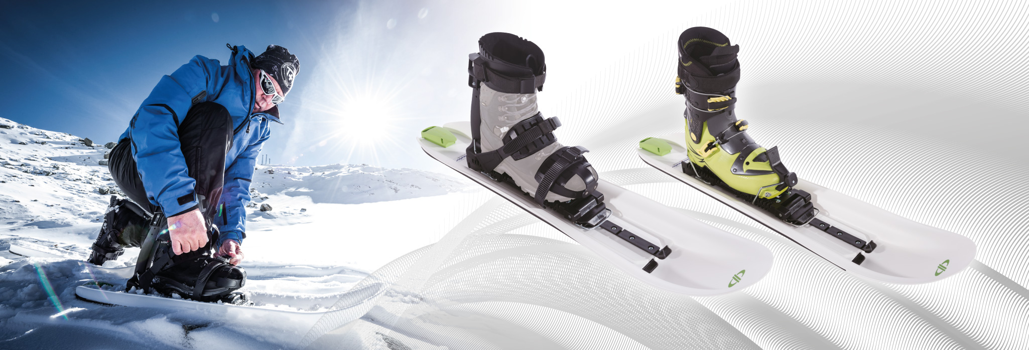 compatible with both a soft boot (snowboard) and hard boot (ski)