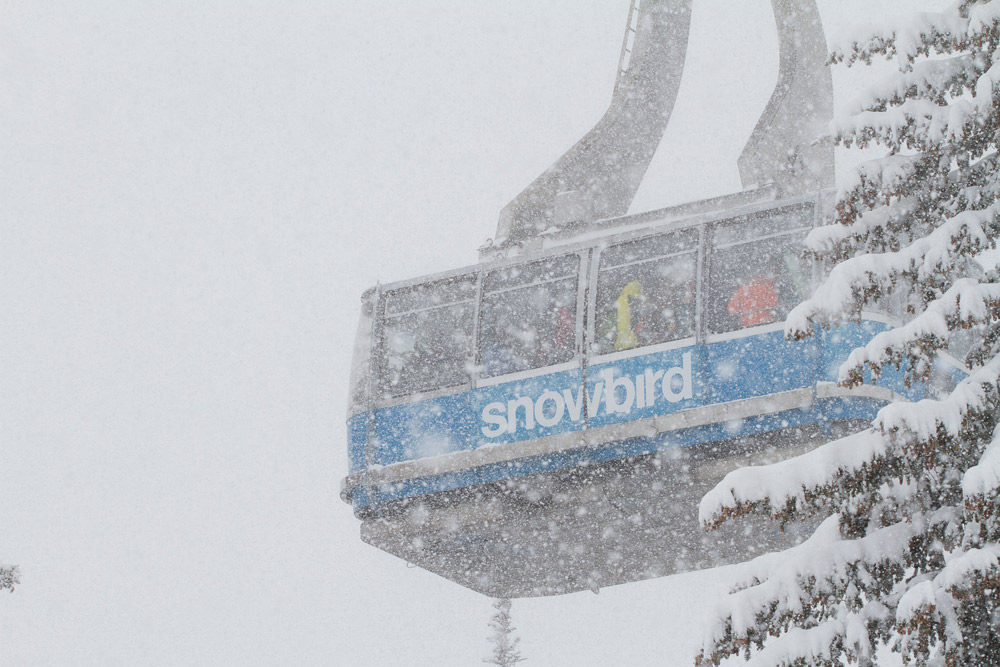 Stock image of nuking snow and the Snowbird tram. image: snowbird