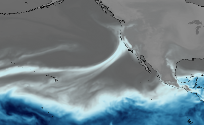 NOAA forecast for an "Atmospheric River" hitting CA. image:  noaa, march 4th, 2016