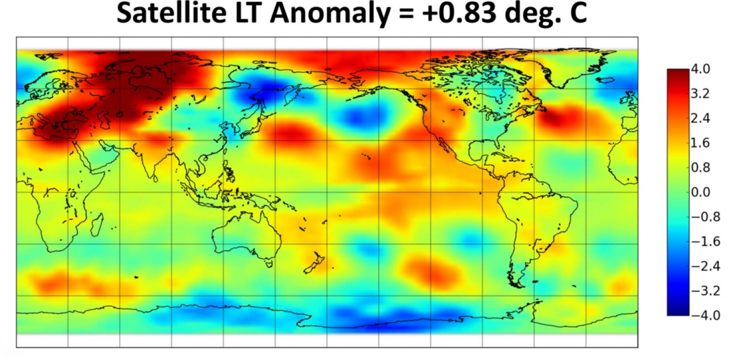 the warmer than average temperatures in the lower atmosphere