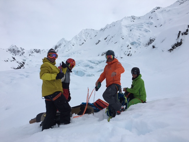 Safety meeting on the glacier with Tino, best meeting I have been to. 