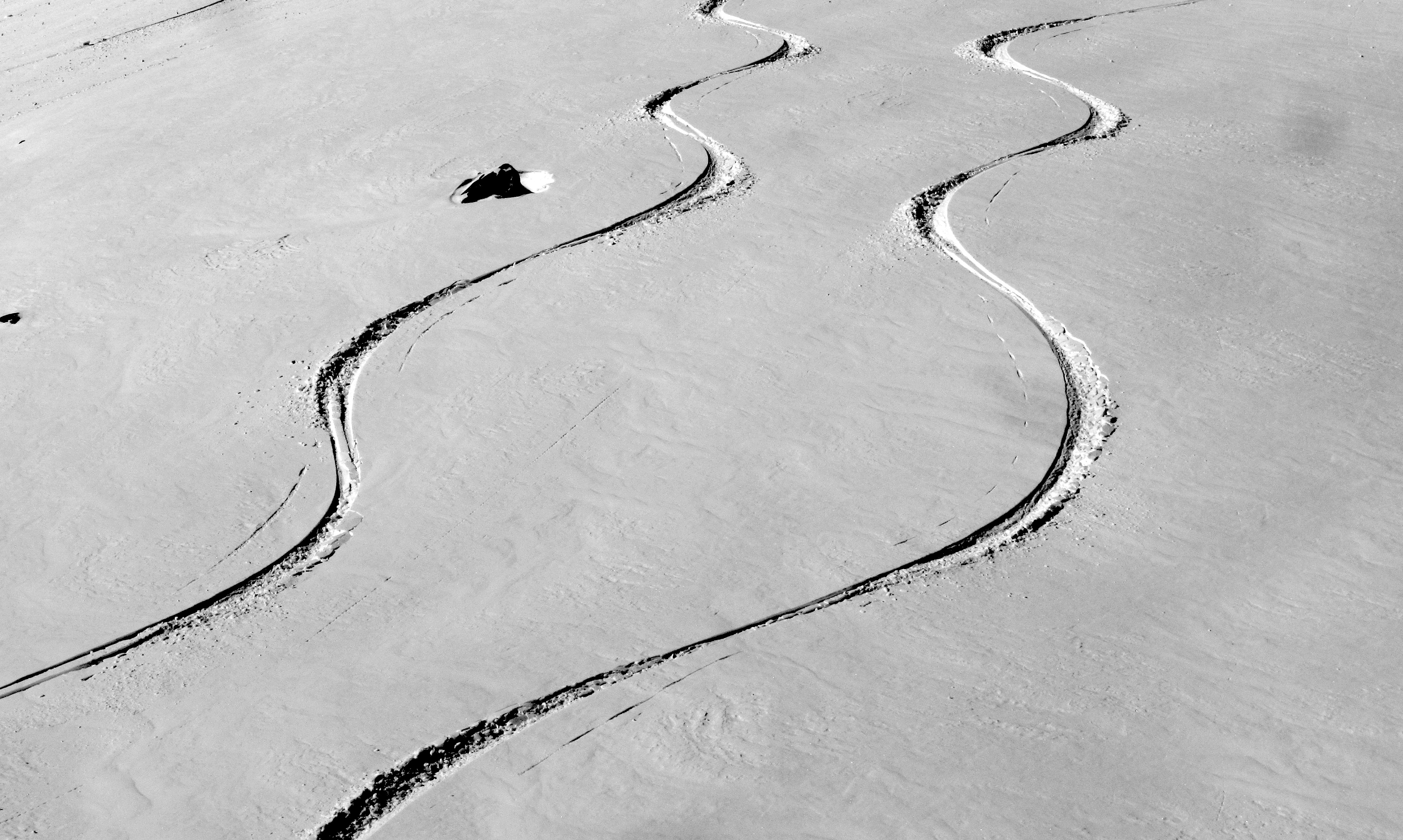 Headwall tracks today. photo: snowbrains