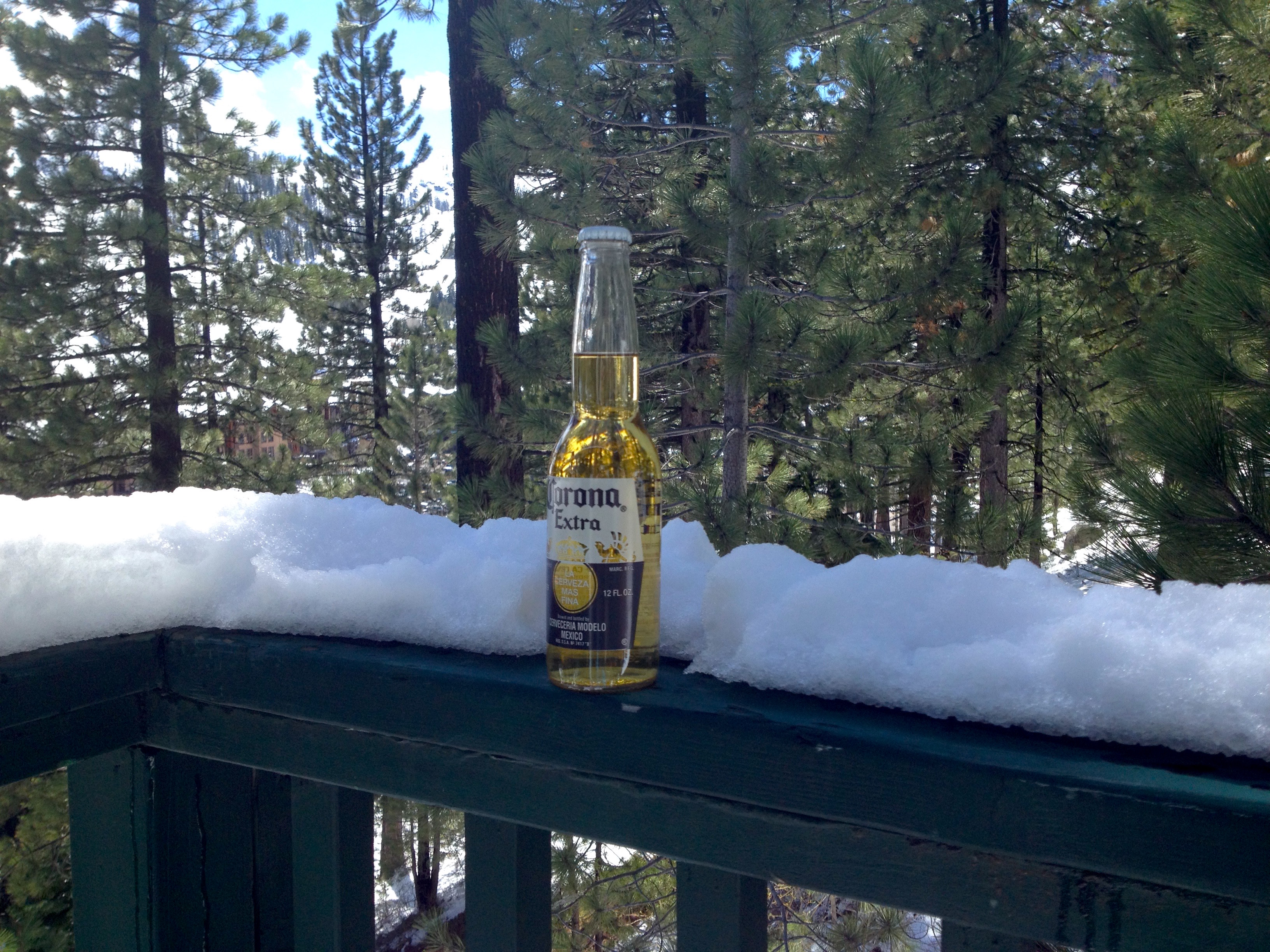 Not Corona bottle deep anymore at 2pm today. photo: snowbrains