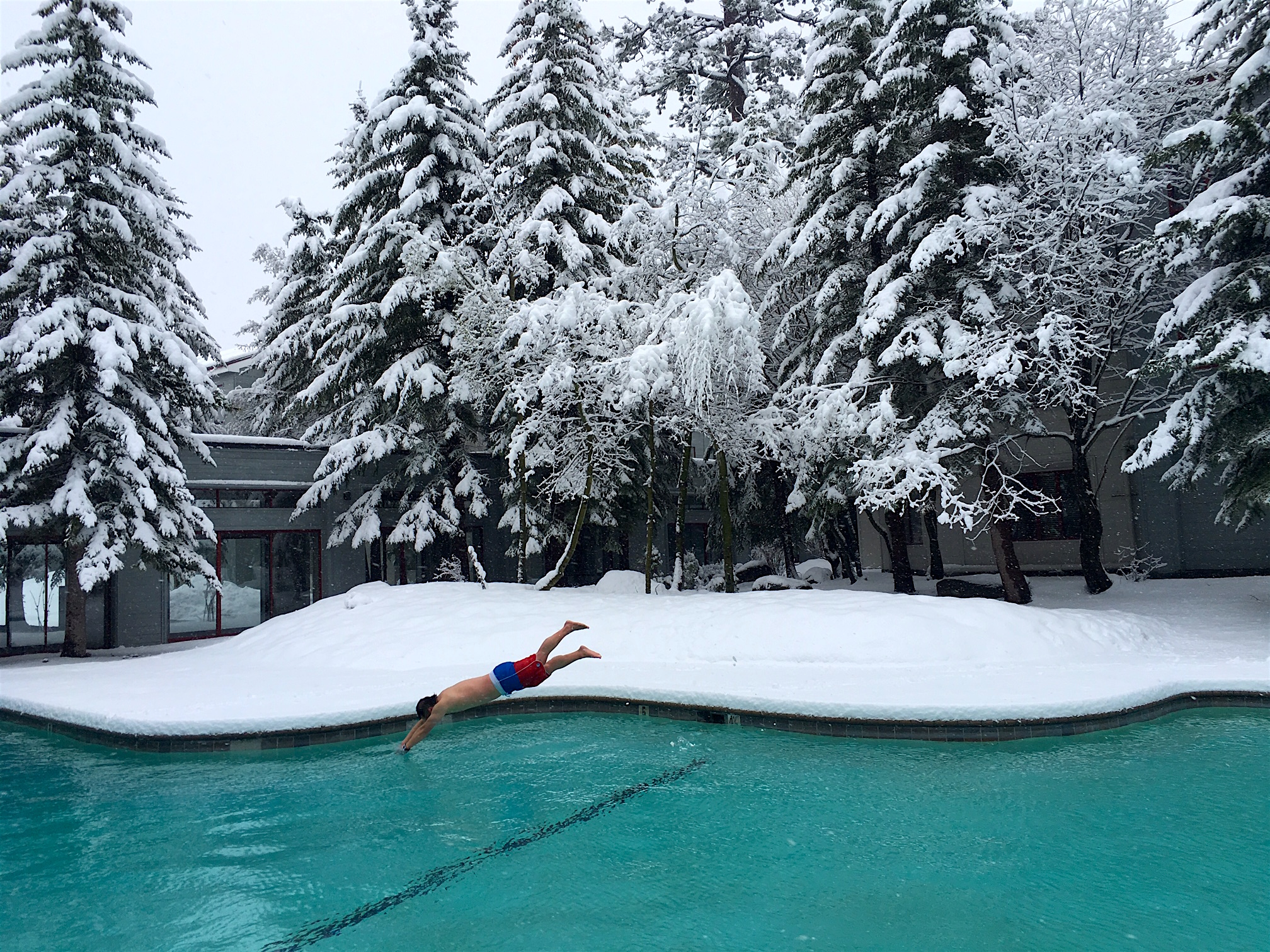 Yimmers pool huck. photo: snowbrains