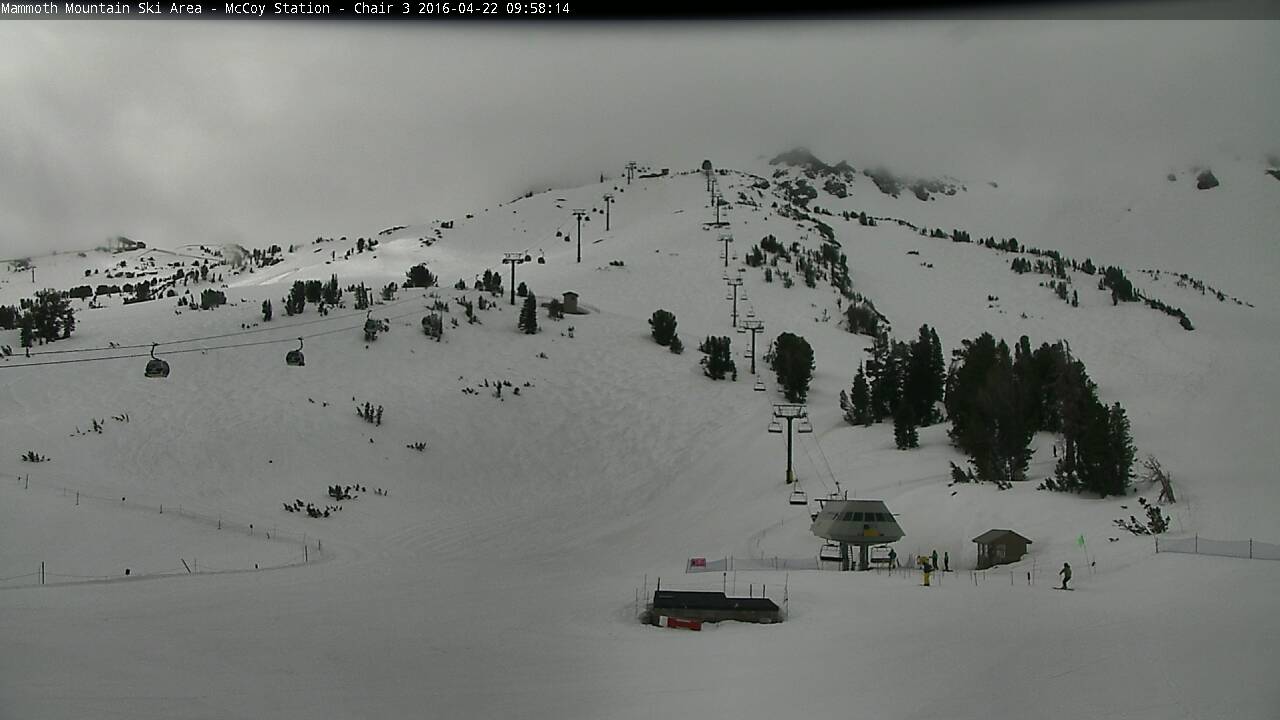 Mammoth's view from McCoy Station (mid-mountain) at 9:30am.